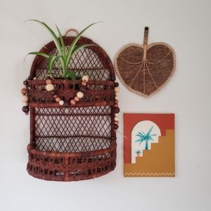 Midcentury modern boho style painting on canvas